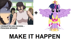 Size: 1146x654 | Tagged: safe, derpibooru import, twilight sparkle, twilight sparkle (alicorn), alicorn, pony, cromartie high school, exploitable meme, female, make it happen, mare