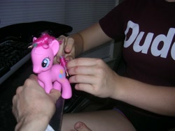 Size: 1600x1200 | Tagged: safe, pinkie pie, human, brushable, hand, irl, irl human, photo, toy