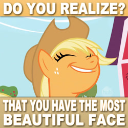 Size: 800x800 | Tagged: safe, applejack, earth pony, pony, female, image macro, lyrics, mare, the flaming lips