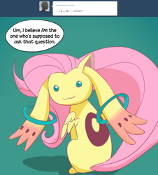 Size: 1000x1107 | Tagged: safe, artist:ponett, fluttershy, pegasus, pony, kyubey, puella magi madoka magica, voice actor joke