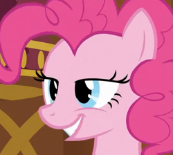 Size: 507x454 | Tagged: safe, pinkie pie, earth pony, pony, bedroom eyes, face, female, mare, pink coat, pink mane, solo