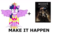 Size: 1337x796 | Tagged: safe, derpibooru import, twilight sparkle, twilight sparkle (alicorn), alicorn, pony, assassin's creed, assassin's creed iii, exploitable meme, female, george washington, make it happen, mare, the tyranny of king washington, twilight snapple