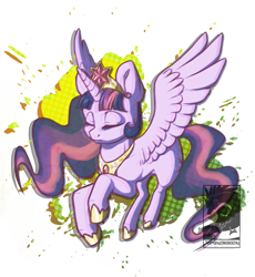 Size: 800x870 | Tagged: safe, artist:japandragon, derpibooru import, twilight sparkle, twilight sparkle (alicorn), alicorn, pony, element of magic, elements of harmony, eyes closed, female, flying, mare, simple background, solo, transparent background, wings