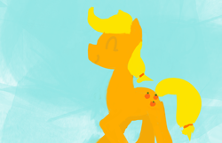 Size: 1632x1056 | Tagged: safe, artist:soupepotage, applejack, earth pony, pony, blonde mane, female, happy, mare, orange coat, solo