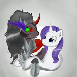 Size: 1000x1000 | Tagged: safe, artist:smehoon, king sombra, rarity, pony, unicorn, female, male, shipping, sombrarity, straight