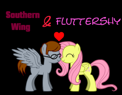 Size: 800x627 | Tagged: safe, artist:rundevilrun007, fluttershy, oc, pegasus, pony, canon x oc, shipping