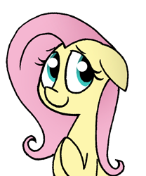 Size: 712x856 | Tagged: safe, artist:strangiesleepy, fluttershy, pegasus, pony, female, mare, pink mane, solo, yellow coat