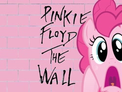 Size: 1024x768 | Tagged: safe, pinkie pie, earth pony, pony, album cover, female, mare, pink floyd, ponified, ponified album cover, solo, the wall