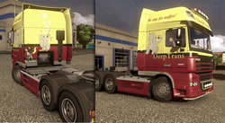 Size: 931x512 | Tagged: safe, artist:darkfoxx, derpy hooves, pegasus, pony, daf, daf xf105, euro truck simulator 2, female, game screencap, mare, solo, truck, video game