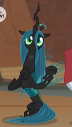 Size: 285x503 | Tagged: safe, screencap, lord tirek, queen chrysalis, changeling, changeling queen, frenemies (episode), cropped, cute, cutealis, female, former queen chrysalis, sad, solo focus
