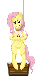 Size: 1753x3500 | Tagged: safe, artist:super-zombie, angel bunny, fluttershy, pegasus, pony, crying, execution, flutterbuse, gallows, hanging (by neck), noose