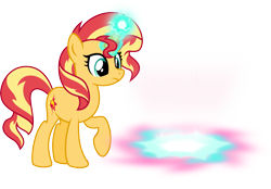 Size: 6472x4494 | Tagged: safe, artist:osipush, sunset shimmer, pony, unicorn, absurd resolution, backwards cutie mark, portal, solo