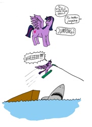 Size: 727x1000 | Tagged: safe, artist:wolfman-al, derpibooru import, twilight sparkle, twilight sparkle (alicorn), alicorn, pony, alicorn drama, comic, dialogue, female, jump the shark, mare, simple background, white background