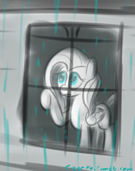 Size: 925x1171 | Tagged: safe, artist:tggeko, fluttershy, pegasus, pony, monochrome, neo noir, partial color, rain, solo