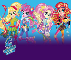 Size: 640x534 | Tagged: safe, applejack, fluttershy, pinkie pie, sunset shimmer, equestria girls, friendship games, wondercolts