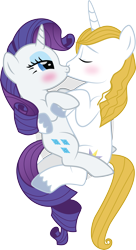 Size: 2404x4418 | Tagged: safe, artist:benybing, prince blueblood, rarity, pony, unicorn, blushing, female, kissing, male, rariblood, shipping, simple background, straight, transparent background, vector