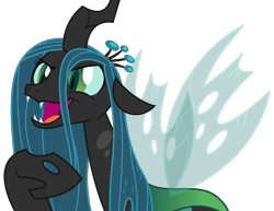 Size: 4381x3375 | Tagged: safe, artist:sketchmcreations, queen chrysalis, changeling, changeling queen, frenemies (episode), female, open mouth, raised hoof, simple background, solo, transparent background, vector