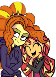 Size: 421x579 | Tagged: safe, artist:wubcakeva, adagio dazzle, sunset shimmer, equestria girls, clothes, female