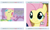 Size: 530x323 | Tagged: safe, fluttershy, pegasus, pony, clothes, dress, exploitable meme, gala dress, juxtaposition, juxtaposition win, singing