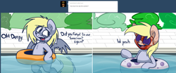 Size: 1919x799 | Tagged: safe, artist:extradan, derpy hooves, oc, oc:jerky hooves, pegasus, pony, female, mare, tumblr