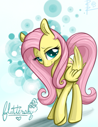 Size: 425x550 | Tagged: safe, artist:rawrcharlierawr, fluttershy, pegasus, pony, female, mare, pink mane, solo, yellow coat