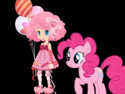 Size: 800x600 | Tagged: safe, pinkie pie, earth pony, pony, balloon, female, humanized, mare, pink coat, pink mane, solo