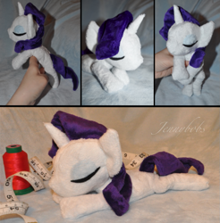 Size: 879x892 | Tagged: safe, artist:blindfaith-boo, rarity, beanie (plushie), irl, photo, plushie