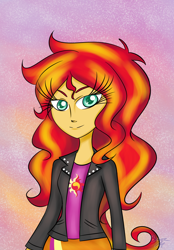 Size: 1600x2300 | Tagged: safe, artist:feibelle, sunset shimmer, equestria girls, clothes, female, solo, two toned hair