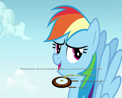 Size: 750x600 | Tagged: safe, derpibooru import, rainbow dash, pegasus, pony, fame and misfortune, season 7, choice, dialogue wheel, mass effect, meme, nervous, paragon, renegade, solo, text, wheel