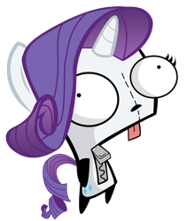 Size: 1000x1183 | Tagged: safe, rarity, barely pony related, crossover, gir, invader zim, solo