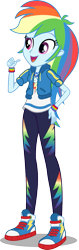 Size: 381x1200 | Tagged: safe, artist:seahawk270, derpibooru import, rainbow dash, a fine line, better together, equestria girls, clothes, converse, female, geode of super speed, magical geodes, multicolored hair, shoes, simple background, smiling, solo, transparent background, vector