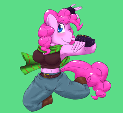 Size: 2600x2400 | Tagged: safe, artist:plankboy, pinkie pie, anthro, armpits, battle tendency, belly button, female, jojo pose, jojo's bizarre adventure, joseph joestar, parody, pose, solo