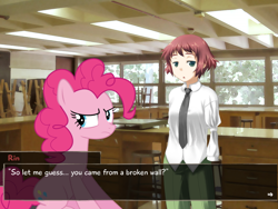 Size: 800x600 | Tagged: safe, pinkie pie, earth pony, pony, dialogue, katawa shoujo, parity, reference, rin tezuka