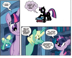 Size: 393x317 | Tagged: safe, derpibooru import, idw, twilight sparkle, idw micro series, spoiler:comic, call me maybe, carly rae jepsen, jade singer, official comic, song reference, summer mane