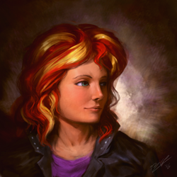 Size: 1200x1200 | Tagged: safe, artist:assasinmonkey, sunset shimmer, equestria girls, bust, portrait, realistic, solo, uncanny valley