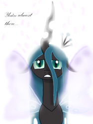 Size: 1001x1341 | Tagged: safe, artist:mr100dragon100, queen chrysalis, changeling, changeling queen, abstract background, butterfly wings, female, fixed, flower petals, reformation, repost, wings