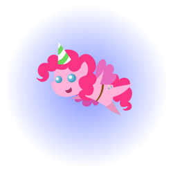 Size: 1000x1000 | Tagged: safe, artist:java--jive, pinkie pie, alicorn, pony, alicornified, hat, party hat, partycorn, pinkiecorn, pointy ponies, race swap, solo, xk-class end-of-the-world scenario