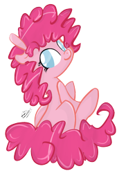 Size: 624x908 | Tagged: safe, artist:hamatte, pinkie pie, earth pony, pony, alternate hairstyle, female, mare, pink coat, pink mane, solo