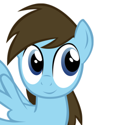 Size: 1999x2205 | Tagged: safe, artist:yourfavoritesenpai, derpibooru import, rainbow blitz, rainbow dash, pegasus, pony, alternate eye color, brown mane, male, natural hair color, rainbow-less dash, rule 63, sideways glance, simple background, solo, stallion, transparent background