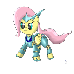 Size: 4000x4000 | Tagged: safe, artist:13era, fluttershy, pegasus, pony, armor, female, mare, pink mane, yellow coat