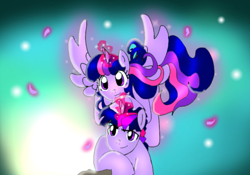 Size: 822x574 | Tagged: safe, artist:phinbella02, artist:reina-del-caos, derpibooru import, dusk shine, twilight sparkle, twilight sparkle (alicorn), alicorn, rule 63, self ponidox