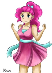 Size: 667x934 | Tagged: safe, artist:kprovido, pinkie pie, clothes, female, humanized, smiling, solo