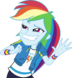 Size: 3000x3265 | Tagged: safe, artist:aqua-pony, derpibooru import, rainbow dash, better together, equestria girls, overpowered (equestria girls), clothes, faic, female, pants, rainbow dash is best facemaker, simple background, solo, transparent background, vector, wristband