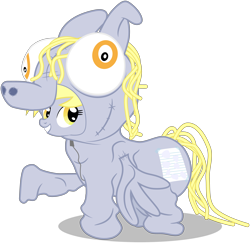 Size: 6000x5832 | Tagged: safe, artist:masem, derpy hooves, pegasus, pony, absurd resolution, clothes, costume, female, mare, pony costume, simple background, solo, transparent background, vector