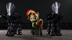 Size: 1920x1080 | Tagged: safe, artist:fd-daylight, sunset shimmer, pony, unicorn, equestria girls, 3d, advent, armor, clothes, crossover, gun, helmet, leader, looking at you, raised hoof, source filmmaker, wallpaper, weapon, x-com, xcom 2