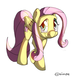 Size: 1763x1836 | Tagged: safe, artist:simpe94, fluttershy, pegasus, pony, female, mare, pink mane, yellow coat