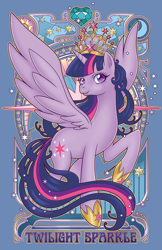 Size: 636x983 | Tagged: safe, artist:hezaa, derpibooru import, twilight sparkle, twilight sparkle (alicorn), alicorn, pony, female, mare, modern art, nouveau