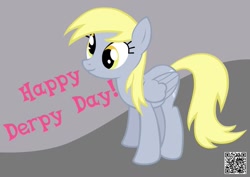 Size: 1061x753 | Tagged: safe, artist:makintosh91, derpy hooves, pegasus, pony, female, mare, postcard, qr code, solo, vector