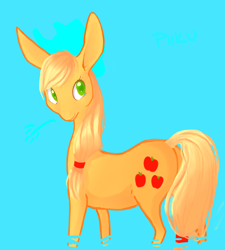 Size: 1280x1422 | Tagged: safe, artist:piiku, applejack, earth pony, pony, solo