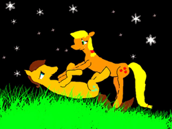 Size: 640x480 | Tagged: safe, artist:firekitty8, applejack, caramel, earth pony, pony, carajack, female, male, ms paint, shipping, straight